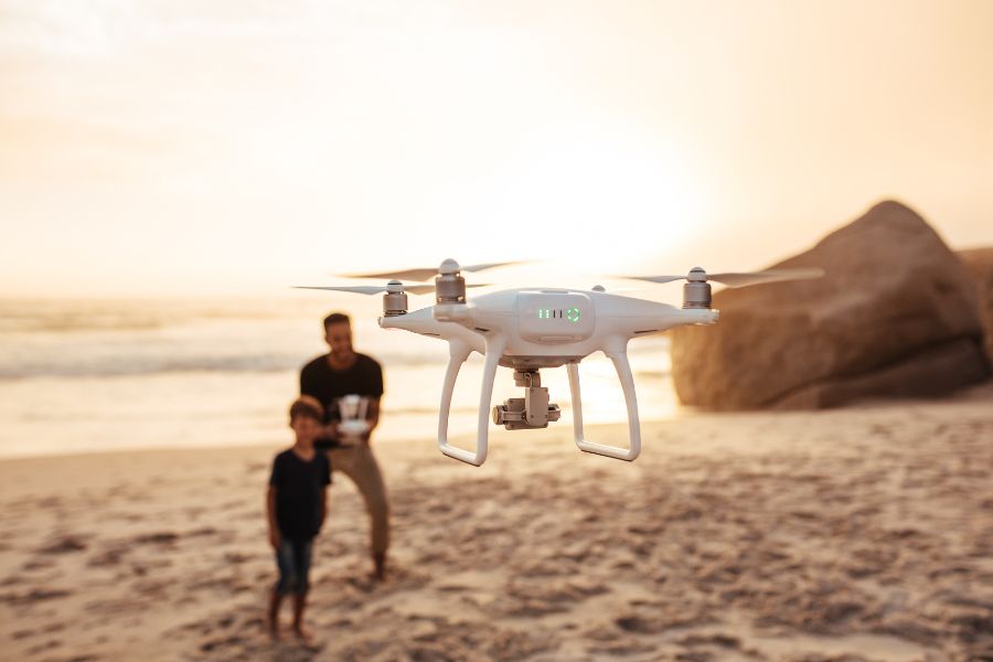 dad with drone