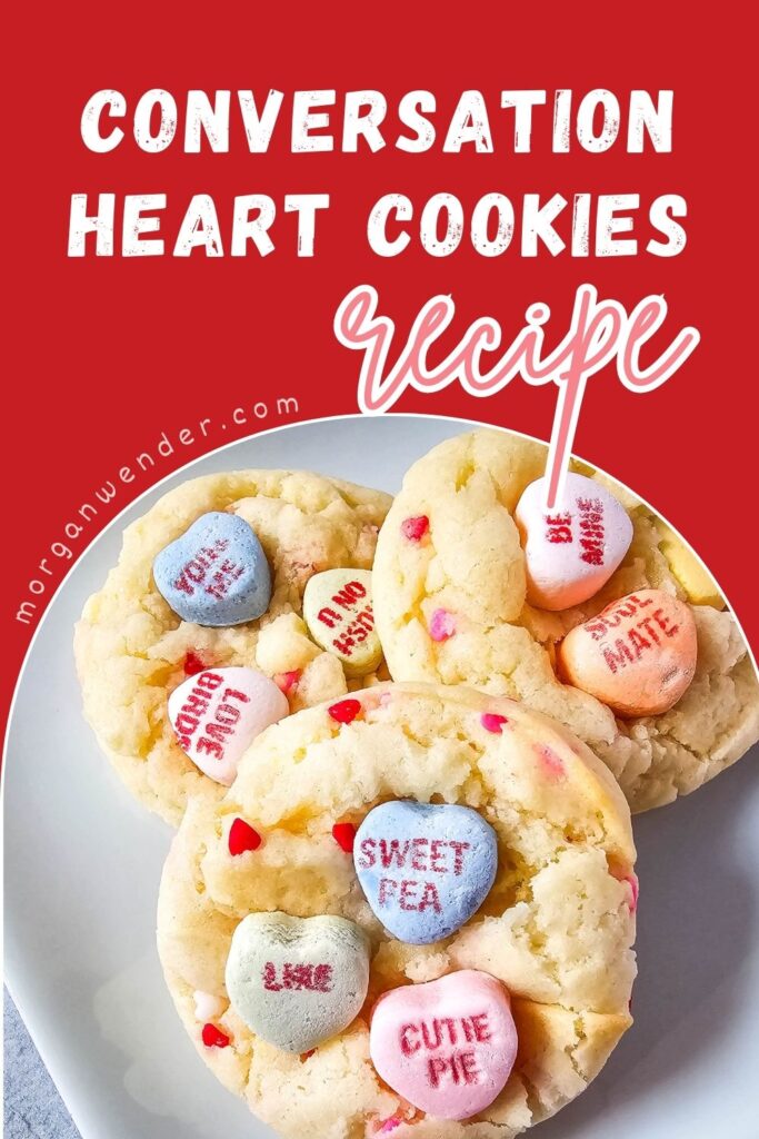 conversation heart cookies - pinterest pin