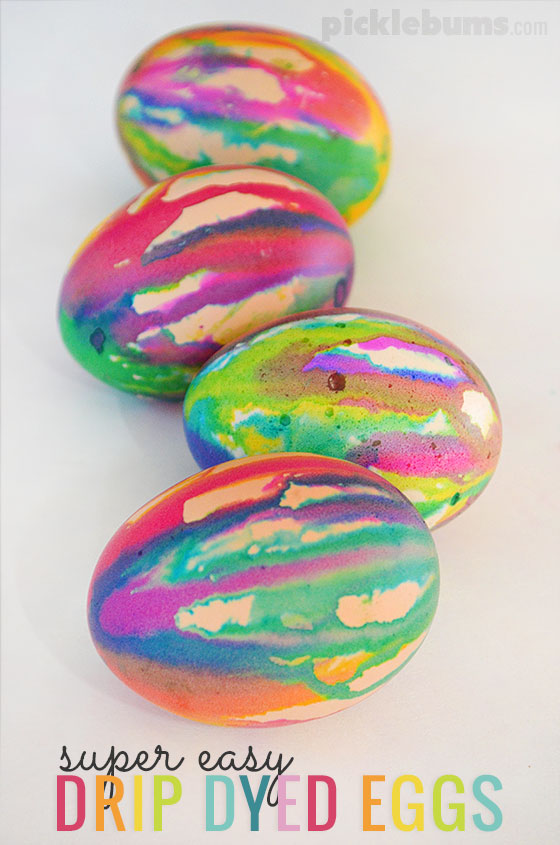 Drip Dyed Easter Eggs