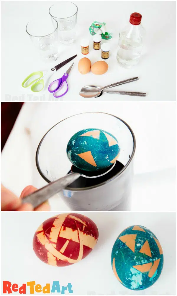 Food Dye Coloured Easter Eggs