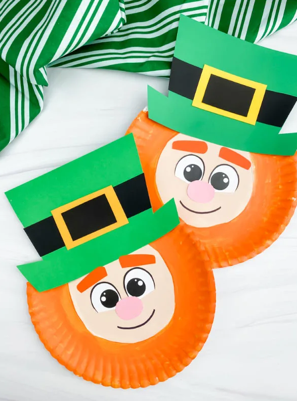 paper plate leprechaun craft