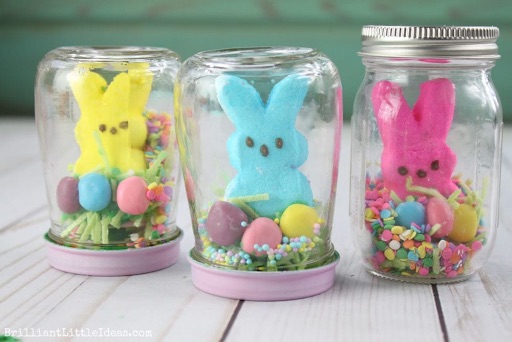 EDIBLE BUNNY PEEPS EASTER SNOW GLOBE