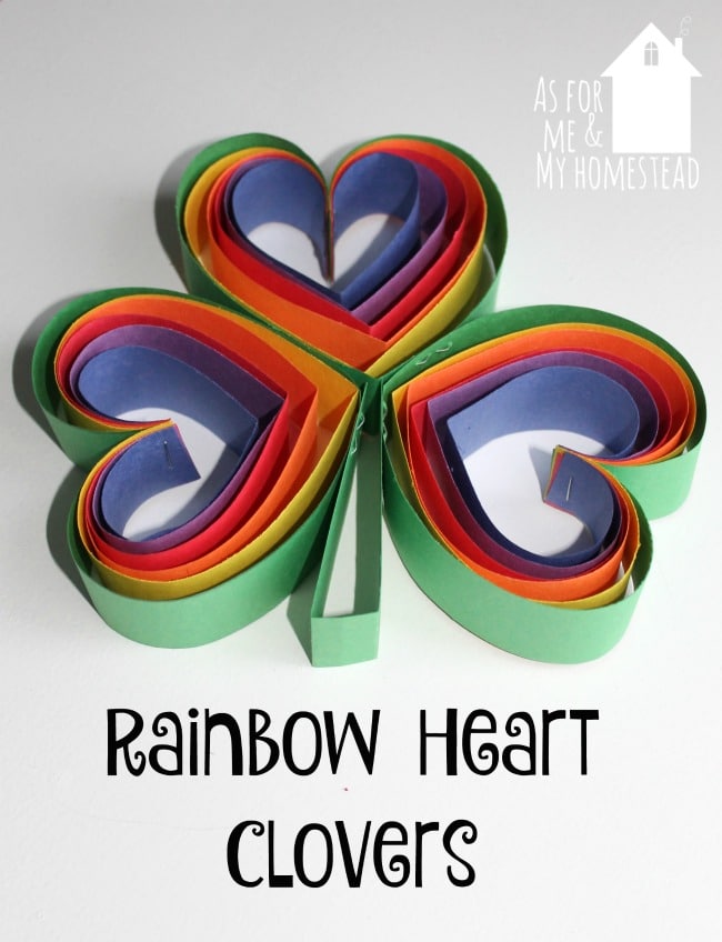 rainbow heart clovers