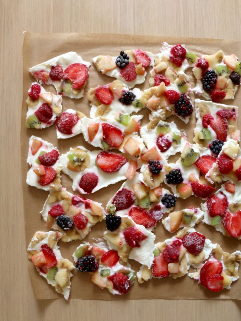 beach snacks for kids - yogurt bark