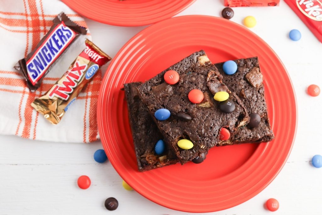 Leftover Candy Brownies - final product