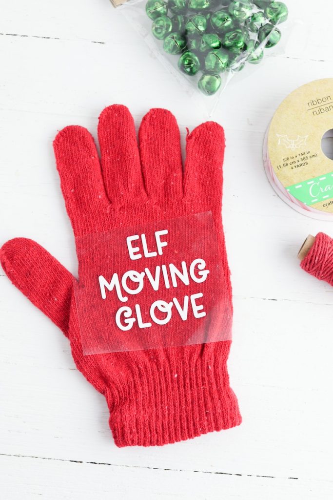 elf moving glove - iron on step 1