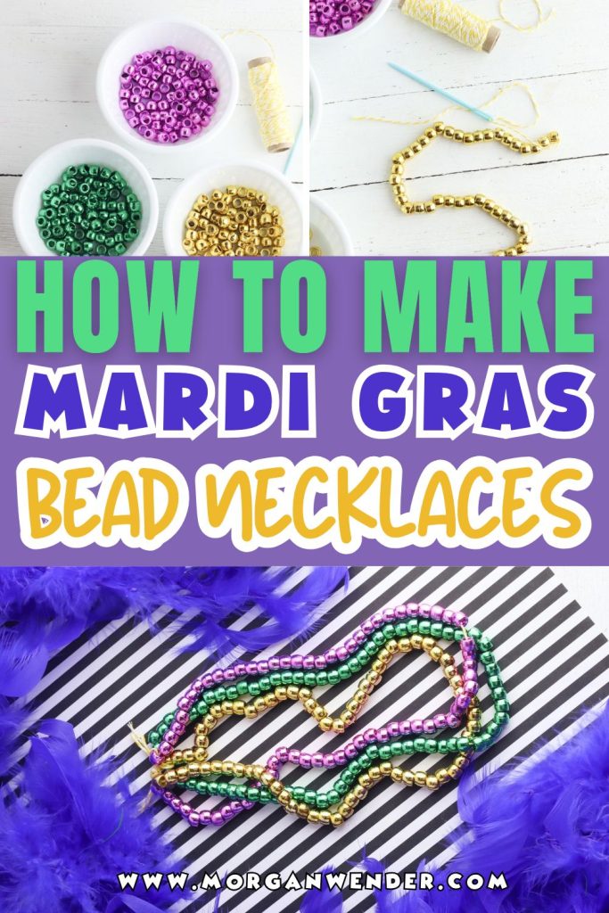 DIY Mardi Gras Beads - pinterest pin