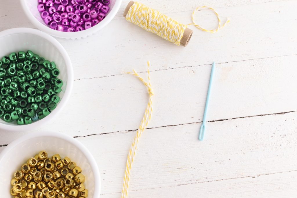 mardi gras beads step 1