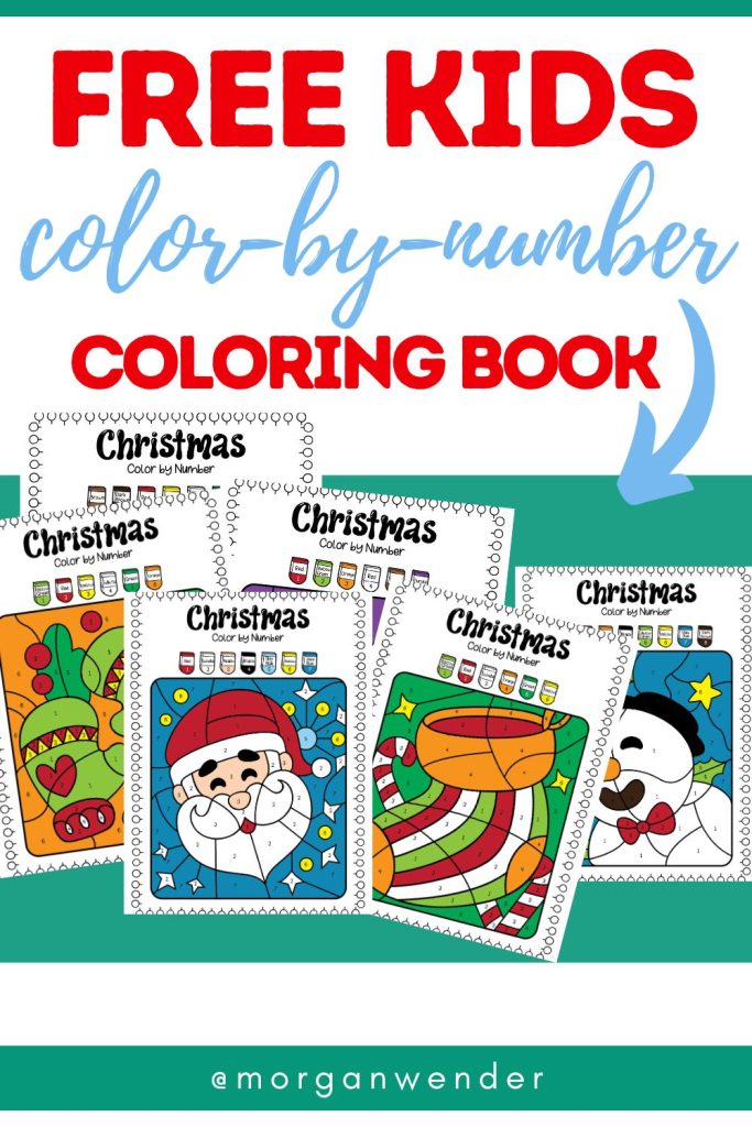 christmas color by number - pinterest pin