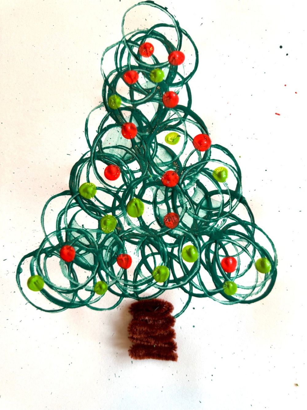 Toilet Paper Christmas Tree Painting for Toddlers